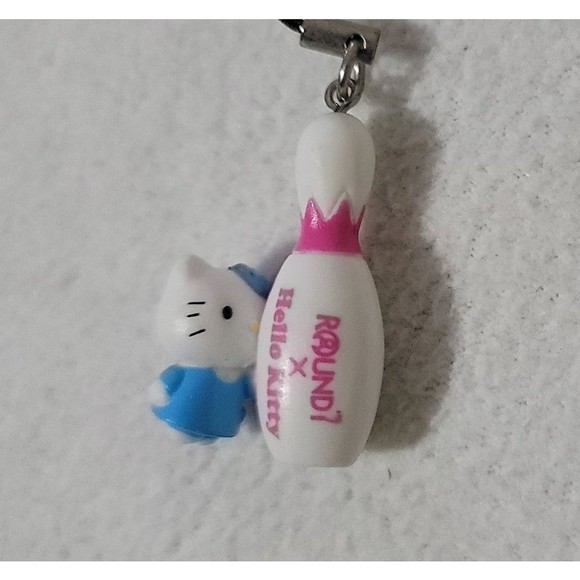 hello kitty round 1 sanrio bowling pin blue phone strap charm - Picture 3 of 6